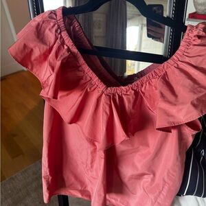Rebecca Taylor moving sale!!! Pink Ruffle Off-Shoulder Top